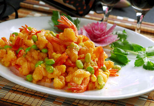 美味虾仁蔬菜小炒