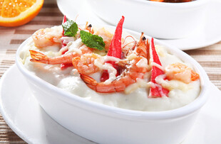 虾仁土豆泥美食特写