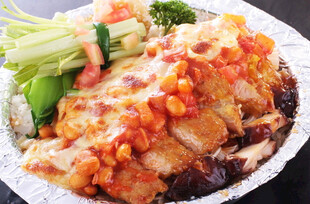 美味烤鸡排蔬菜米饭套餐