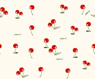 樱桃花卉无缝图案背景