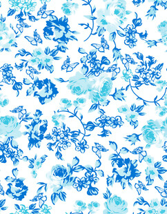 蓝白花卉精致图案纹理