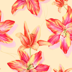 绚丽多彩百合花图案背景