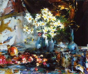 花瓶与多彩蔬果