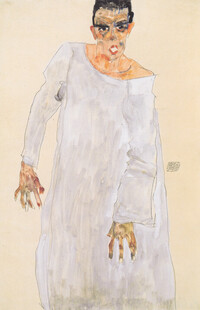 白色服饰女性艺术画像