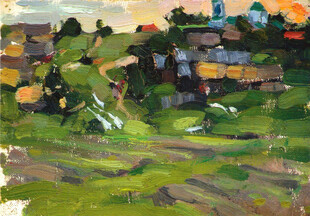 乡村田园油画风景