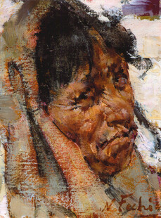 抽象笔触下的人物面部