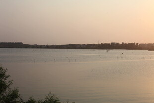 湛江湖畔黄昏美景