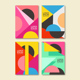 多彩几何图案封面设计