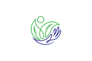 绿叶人形手标志设计