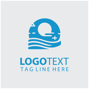 海洋主题简约Logo设计