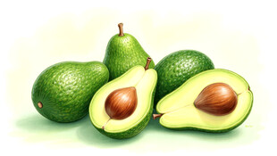 新鲜牛油果的组合