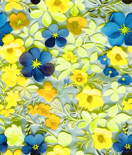 多彩三色堇花卉图案