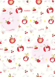 可爱水果卡通图案背景