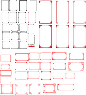 红色边框矢量图形素材