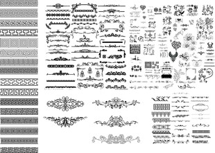复古装饰元素图案集合