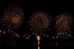 夜空中绚烂的烟花绽放