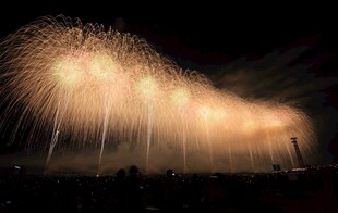 夜空绽放绚烂烟花