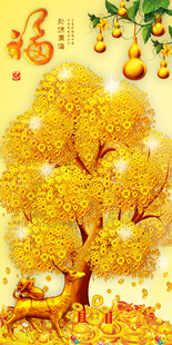 金色摇钱树  福运满满