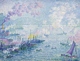 海港船只风景梦幻画作