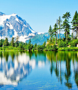 雪山湖泊森林美丽风光