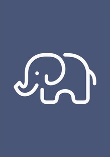 简约线条风大象图标