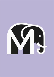 大象造型字母M标志设计