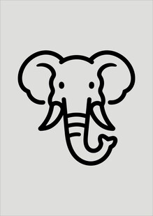 简约大象线条图标