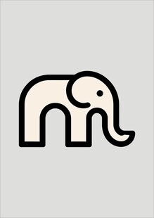 简约大象标志图形