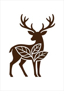 鹿与叶图案设计