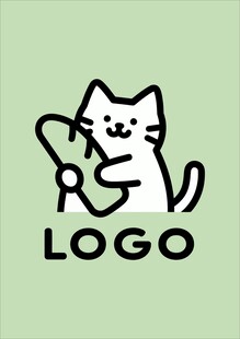 可爱猫咪标志设计