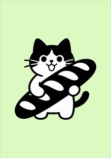 抱面包的可爱猫咪