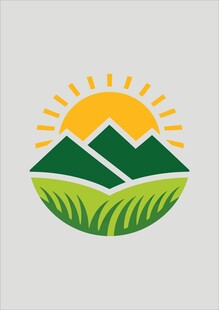 田园山景图标设计