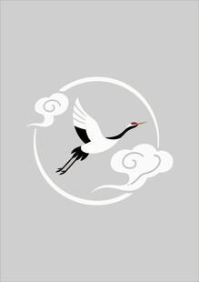 仙鹤祥云简约中式图案