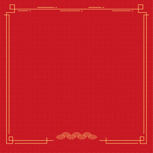 红色中式边框背景图