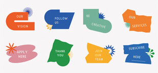 多彩立体箭头图形素材