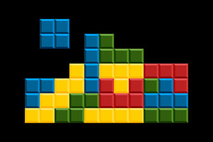 彩色积木拼成的图案