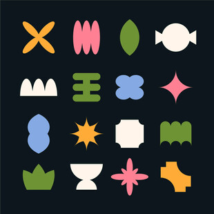 多彩几何形状图标集合