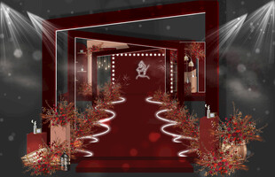 红色浪漫婚礼现场布置