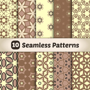 10款无缝花纹图案集