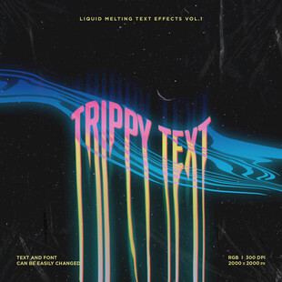 液体艺术融化文字效果素材