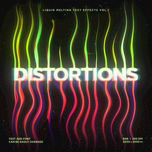 液体艺术融化文字效果素材