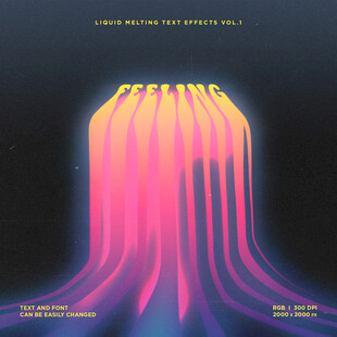 液体艺术融化文字效果素材 