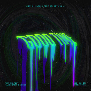 液体艺术融化文字效果素材