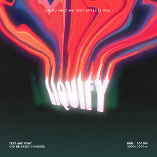 液体艺术融化文字效果素材