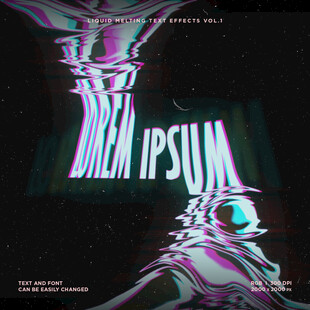 液体艺术融化文字效果素材 