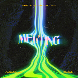 液体艺术融化文字效果素材