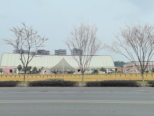 城市道路旁的现代建筑景观