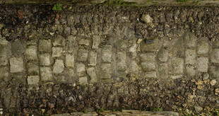 古朴石砌路面纹理