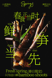 春笋新鲜食材春季海报