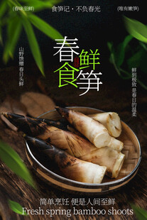 春鲜食笋舌尖新味美食海报